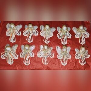 Seashell Folk Art Ornaments Lot Of 10 Beach Ocean Decor Native Angels Phillipine